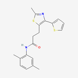 molecular formula C19H20N2OS2 B3200347 N-(2,5-dimethylphenyl)-3-(2-methyl-4-(thiophen-2-yl)thiazol-5-yl)propanamide CAS No. 1017663-21-6