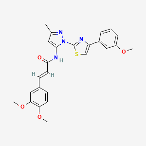 (E)-3-(3,4-dimethoxyphenyl)-N-(1-(4-(3-methoxyphenyl)thiazol-2-yl)-3-methyl-1H-pyrazol-5-yl)acrylamide
