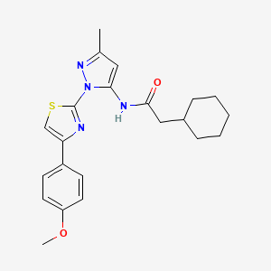 B3200732 2-cyclohexyl-N-(1-(4-(4-methoxyphenyl)thiazol-2-yl)-3-methyl-1H-pyrazol-5-yl)acetamide CAS No. 1019095-48-7