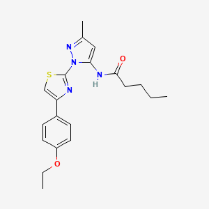 N-(1-(4-(4-ethoxyphenyl)thiazol-2-yl)-3-methyl-1H-pyrazol-5-yl)pentanamide