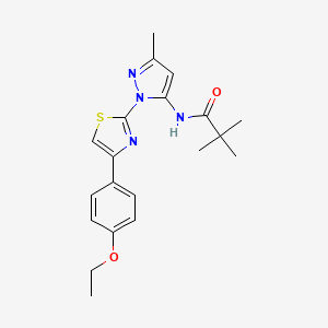 B3200744 N-(1-(4-(4-ethoxyphenyl)thiazol-2-yl)-3-methyl-1H-pyrazol-5-yl)pivalamide CAS No. 1019095-52-3