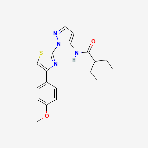 B3200751 N-(1-(4-(4-ethoxyphenyl)thiazol-2-yl)-3-methyl-1H-pyrazol-5-yl)-2-ethylbutanamide CAS No. 1019095-53-4