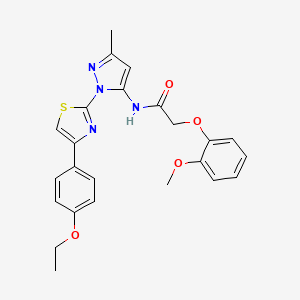 molecular formula C24H24N4O4S B3200782 N-(1-(4-(4-ethoxyphenyl)thiazol-2-yl)-3-methyl-1H-pyrazol-5-yl)-2-(2-methoxyphenoxy)acetamide CAS No. 1019095-65-8