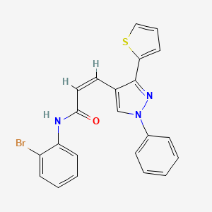 (Z)-N-(2-bromophenyl)-3-(1-phenyl-3-(thiophen-2-yl)-1H-pyrazol-4-yl)acrylamide