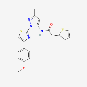 B3200810 N-(1-(4-(4-ethoxyphenyl)thiazol-2-yl)-3-methyl-1H-pyrazol-5-yl)-2-(thiophen-2-yl)acetamide CAS No. 1019095-75-0