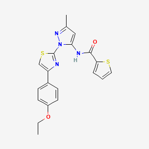 molecular formula C20H18N4O2S2 B3200817 N-(1-(4-(4-ethoxyphenyl)thiazol-2-yl)-3-methyl-1H-pyrazol-5-yl)thiophene-2-carboxamide CAS No. 1019095-81-8