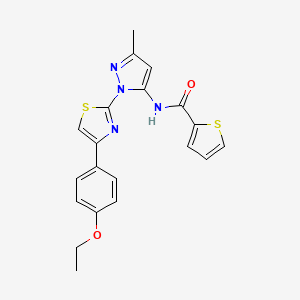 B3200817 N-(1-(4-(4-ethoxyphenyl)thiazol-2-yl)-3-methyl-1H-pyrazol-5-yl)thiophene-2-carboxamide CAS No. 1019095-81-8