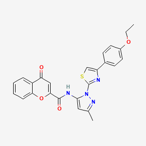 B3200836 N-(1-(4-(4-ethoxyphenyl)thiazol-2-yl)-3-methyl-1H-pyrazol-5-yl)-4-oxo-4H-chromene-2-carboxamide CAS No. 1019095-87-4