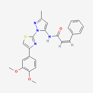 (Z)-N-(1-(4-(3,4-dimethoxyphenyl)thiazol-2-yl)-3-methyl-1H-pyrazol-5-yl)-3-phenylacrylamide