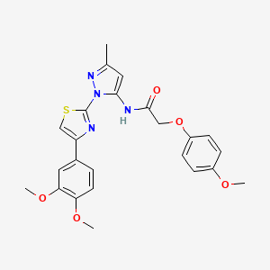 molecular formula C24H24N4O5S B3200922 N-(1-(4-(3,4-dimethoxyphenyl)thiazol-2-yl)-3-methyl-1H-pyrazol-5-yl)-2-(4-methoxyphenoxy)acetamide CAS No. 1019096-40-2