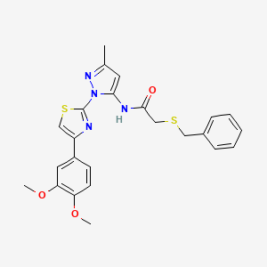 2-(benzylthio)-N-(1-(4-(3,4-dimethoxyphenyl)thiazol-2-yl)-3-methyl-1H-pyrazol-5-yl)acetamide