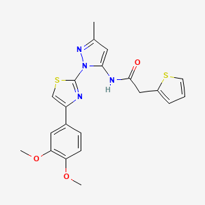 N-(1-(4-(3,4-dimethoxyphenyl)thiazol-2-yl)-3-methyl-1H-pyrazol-5-yl)-2-(thiophen-2-yl)acetamide