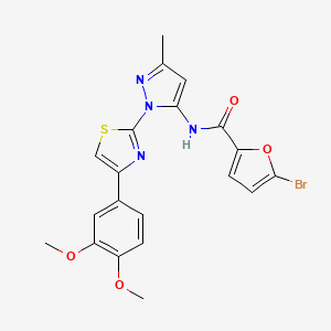 molecular formula C20H17BrN4O4S B3200952 5-bromo-N-(1-(4-(3,4-dimethoxyphenyl)thiazol-2-yl)-3-methyl-1H-pyrazol-5-yl)furan-2-carboxamide CAS No. 1019096-57-1
