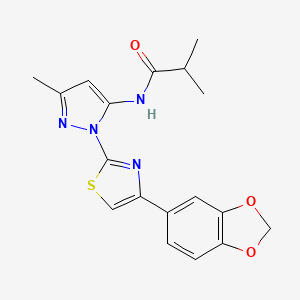 N-(1-(4-(benzo[d][1,3]dioxol-5-yl)thiazol-2-yl)-3-methyl-1H-pyrazol-5-yl)isobutyramide