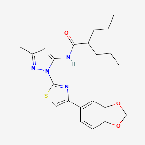 N-(1-(4-(benzo[d][1,3]dioxol-5-yl)thiazol-2-yl)-3-methyl-1H-pyrazol-5-yl)-2-propylpentanamide