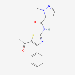 molecular formula C16H14N4O2S B3200978 N-(5-acetyl-4-phenylthiazol-2-yl)-1-methyl-1H-pyrazole-5-carboxamide CAS No. 1019096-67-3