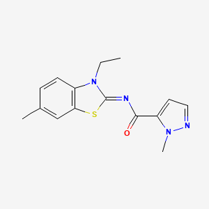 (E)-N-(3-ethyl-6-methylbenzo[d]thiazol-2(3H)-ylidene)-1-methyl-1H-pyrazole-5-carboxamide