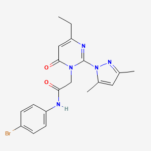N-(4-bromophenyl)-2-(2-(3,5-dimethyl-1H-pyrazol-1-yl)-4-ethyl-6-oxopyrimidin-1(6H)-yl)acetamide