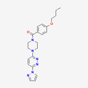 B3201043 (4-(6-(1H-pyrazol-1-yl)pyridazin-3-yl)piperazin-1-yl)(4-butoxyphenyl)methanone CAS No. 1019100-75-4