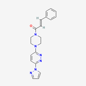 (E)-1-(4-(6-(1H-pyrazol-1-yl)pyridazin-3-yl)piperazin-1-yl)-3-phenylprop-2-en-1-one