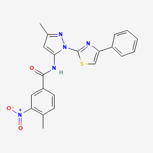 B3201119 4-methyl-N-(3-methyl-1-(4-phenylthiazol-2-yl)-1H-pyrazol-5-yl)-3-nitrobenzamide CAS No. 1019102-01-2