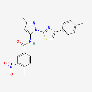 4-methyl-N-(3-methyl-1-(4-(p-tolyl)thiazol-2-yl)-1H-pyrazol-5-yl)-3-nitrobenzamide