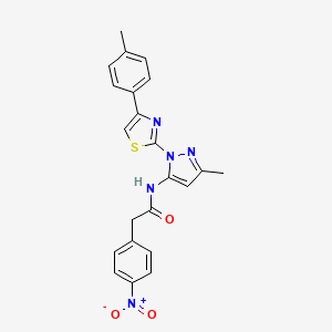 N-(3-methyl-1-(4-(p-tolyl)thiazol-2-yl)-1H-pyrazol-5-yl)-2-(4-nitrophenyl)acetamide