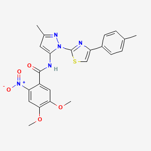4,5-dimethoxy-N-(3-methyl-1-(4-(p-tolyl)thiazol-2-yl)-1H-pyrazol-5-yl)-2-nitrobenzamide