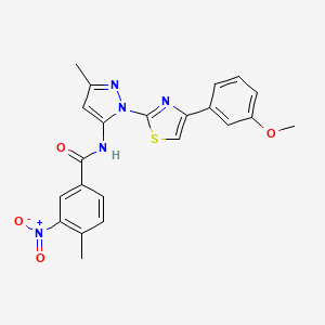 N-(1-(4-(3-methoxyphenyl)thiazol-2-yl)-3-methyl-1H-pyrazol-5-yl)-4-methyl-3-nitrobenzamide
