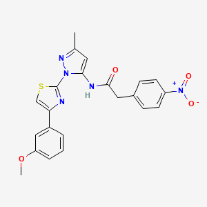 molecular formula C22H19N5O4S B3201175 N-(1-(4-(3-methoxyphenyl)thiazol-2-yl)-3-methyl-1H-pyrazol-5-yl)-2-(4-nitrophenyl)acetamide CAS No. 1019102-61-4
