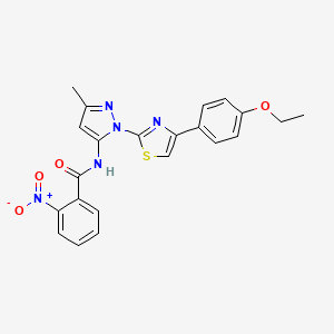 B3201176 N-(1-(4-(4-ethoxyphenyl)thiazol-2-yl)-3-methyl-1H-pyrazol-5-yl)-2-nitrobenzamide CAS No. 1019102-63-6