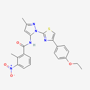 N-(1-(4-(4-ethoxyphenyl)thiazol-2-yl)-3-methyl-1H-pyrazol-5-yl)-2-methyl-3-nitrobenzamide