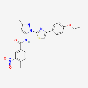 B3201182 N-(1-(4-(4-ethoxyphenyl)thiazol-2-yl)-3-methyl-1H-pyrazol-5-yl)-4-methyl-3-nitrobenzamide CAS No. 1019102-65-8