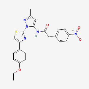molecular formula C23H21N5O4S B3201187 N-(1-(4-(4-ethoxyphenyl)thiazol-2-yl)-3-methyl-1H-pyrazol-5-yl)-2-(4-nitrophenyl)acetamide CAS No. 1019102-66-9