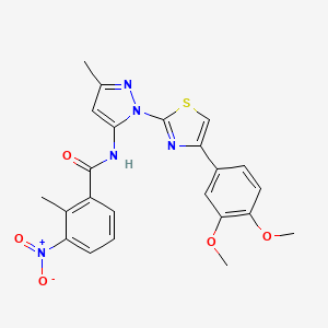 N-(1-(4-(3,4-dimethoxyphenyl)thiazol-2-yl)-3-methyl-1H-pyrazol-5-yl)-2-methyl-3-nitrobenzamide
