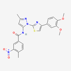 N-(1-(4-(3,4-dimethoxyphenyl)thiazol-2-yl)-3-methyl-1H-pyrazol-5-yl)-4-methyl-3-nitrobenzamide