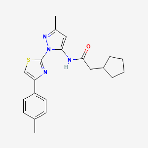 2-cyclopentyl-N-(3-methyl-1-(4-(p-tolyl)thiazol-2-yl)-1H-pyrazol-5-yl)acetamide