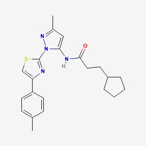 3-cyclopentyl-N-(3-methyl-1-(4-(p-tolyl)thiazol-2-yl)-1H-pyrazol-5-yl)propanamide