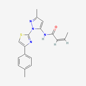 (Z)-N-(3-methyl-1-(4-(p-tolyl)thiazol-2-yl)-1H-pyrazol-5-yl)but-2-enamide