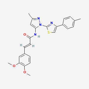 (E)-3-(3,4-dimethoxyphenyl)-N-(3-methyl-1-(4-(p-tolyl)thiazol-2-yl)-1H-pyrazol-5-yl)acrylamide