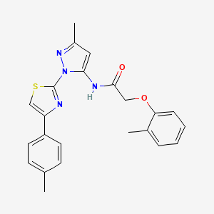 molecular formula C23H22N4O2S B3201280 N-(3-methyl-1-(4-(p-tolyl)thiazol-2-yl)-1H-pyrazol-5-yl)-2-(o-tolyloxy)acetamide CAS No. 1019103-09-3