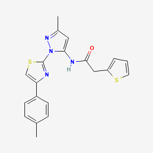 B3201293 N-(3-methyl-1-(4-(p-tolyl)thiazol-2-yl)-1H-pyrazol-5-yl)-2-(thiophen-2-yl)acetamide CAS No. 1019103-16-2