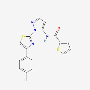 molecular formula C19H16N4OS2 B3201317 N-(3-methyl-1-(4-(p-tolyl)thiazol-2-yl)-1H-pyrazol-5-yl)thiophene-2-carboxamide CAS No. 1019103-24-2