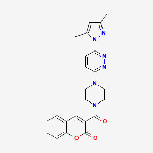 3-(4-(6-(3,5-dimethyl-1H-pyrazol-1-yl)pyridazin-3-yl)piperazine-1-carbonyl)-2H-chromen-2-one
