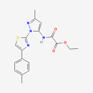 ethyl 2-((3-methyl-1-(4-(p-tolyl)thiazol-2-yl)-1H-pyrazol-5-yl)amino)-2-oxoacetate