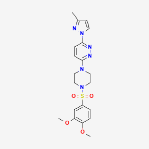 B3201360 3-(4-((3,4-dimethoxyphenyl)sulfonyl)piperazin-1-yl)-6-(3-methyl-1H-pyrazol-1-yl)pyridazine CAS No. 1019103-88-8