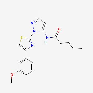 B3201426 N-(1-(4-(3-methoxyphenyl)thiazol-2-yl)-3-methyl-1H-pyrazol-5-yl)pentanamide CAS No. 1019104-74-5