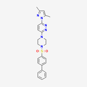 B3201443 3-(4-([1,1'-biphenyl]-4-ylsulfonyl)piperazin-1-yl)-6-(3,5-dimethyl-1H-pyrazol-1-yl)pyridazine CAS No. 1019104-82-5