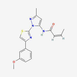 (Z)-N-(1-(4-(3-methoxyphenyl)thiazol-2-yl)-3-methyl-1H-pyrazol-5-yl)but-2-enamide