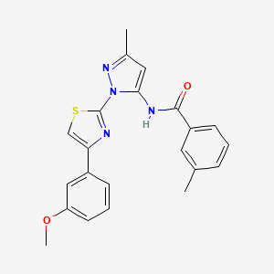 N-(1-(4-(3-methoxyphenyl)thiazol-2-yl)-3-methyl-1H-pyrazol-5-yl)-3-methylbenzamide